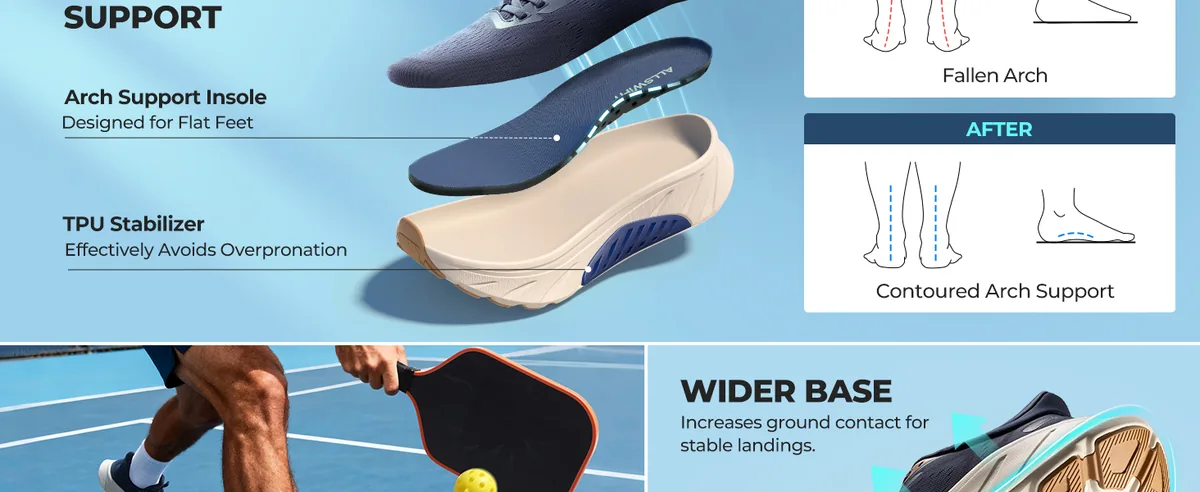 Men's Slip On Stability Walking Running Shoes